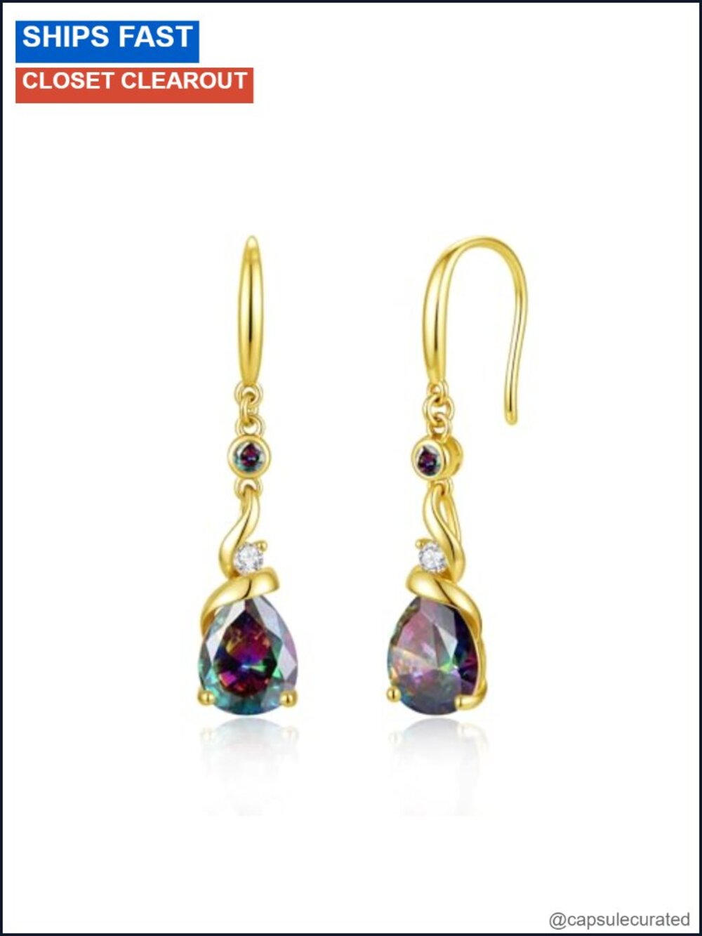 Sterling Silver Teardrop Drop Earrings for Women Birthstone Dangle Fine Jewelry